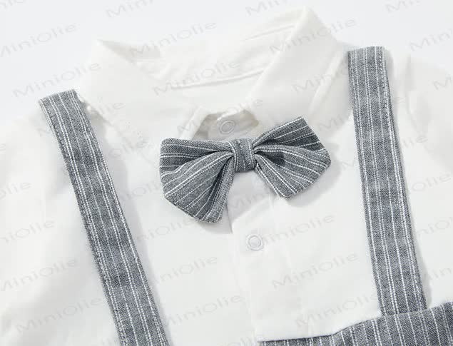 Baby Fake 2pcs Strap Striped Romper