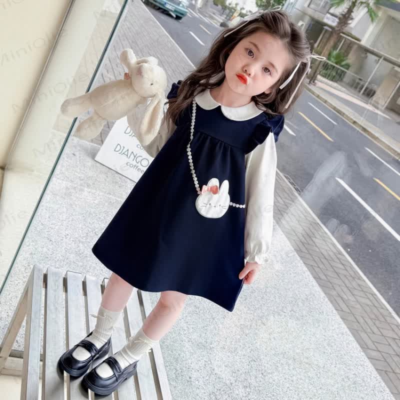 Baby Toddler Girl Bunny Baby Collar Dress