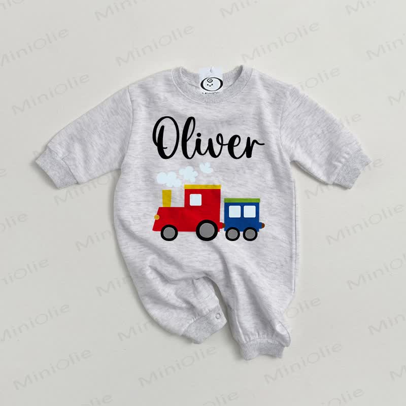 OLIVER Baby Car Grey Romper