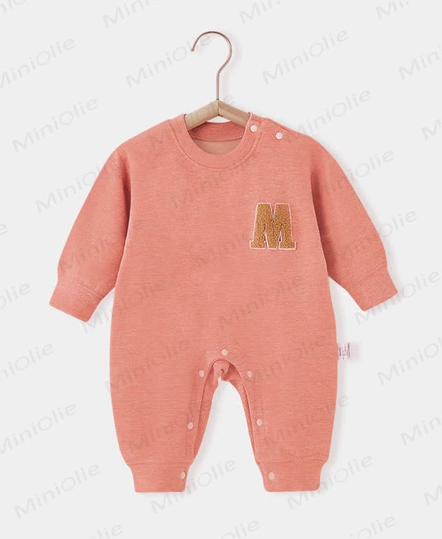 Letter M Baby Fleece Lined Romper