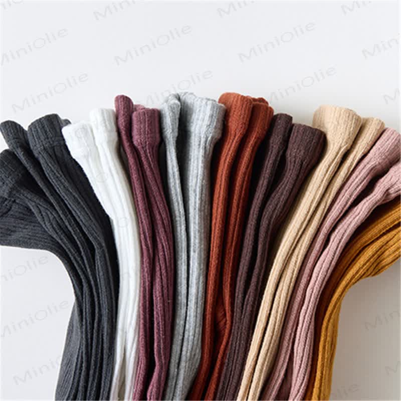 Baby Ribbed Solid Color Tights