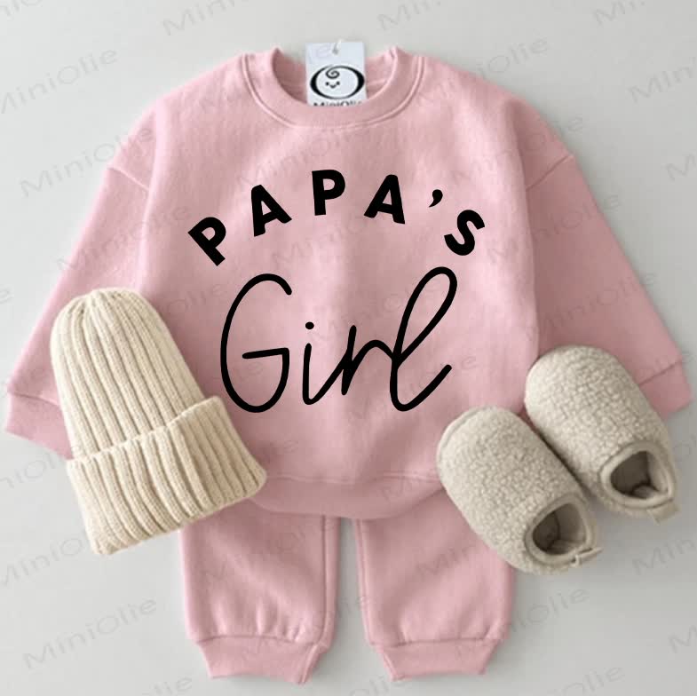 PAPA'S GIRL Bab Sweatshirt 2-piece Pink Set
