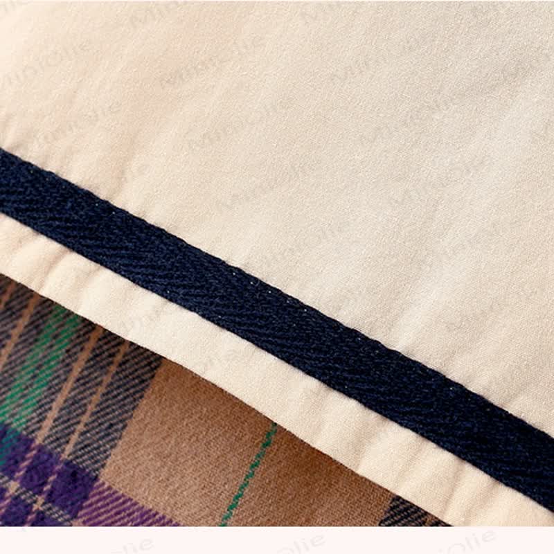 Baby Plaid Dress with Bear Doll