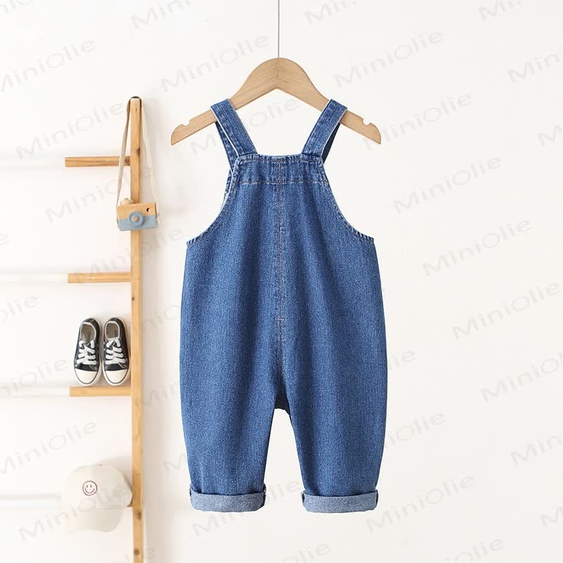 Toddler Car Embroidered Pocket Overalls