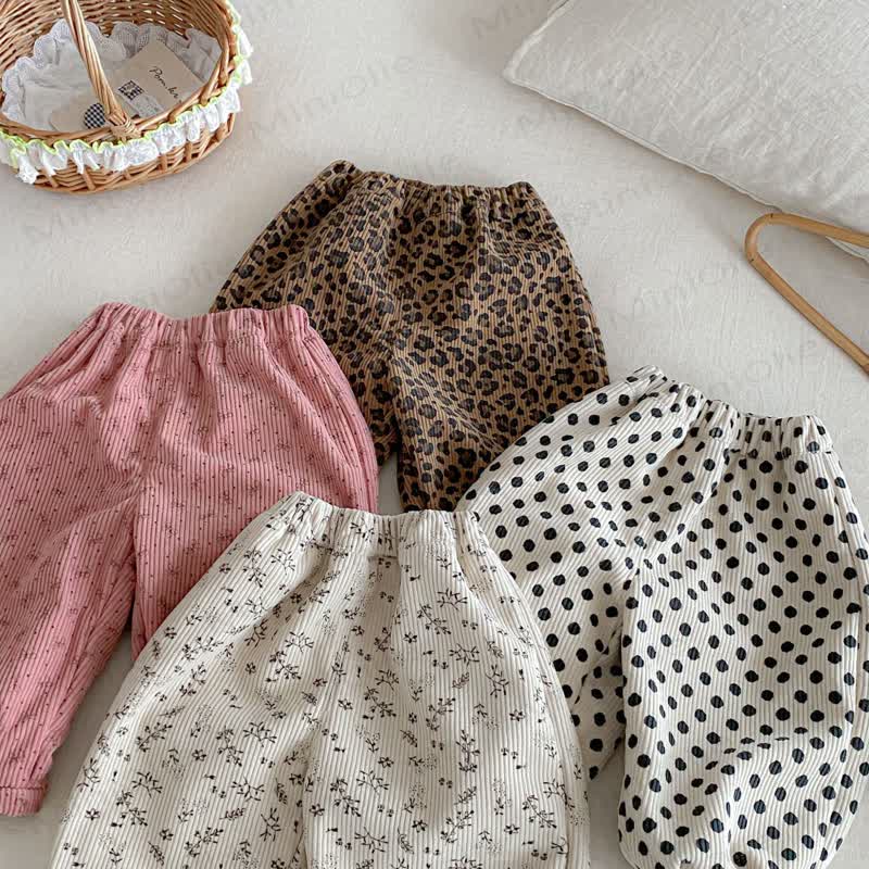 Baby Toddler Girl Cord Quilted Jogger Pants