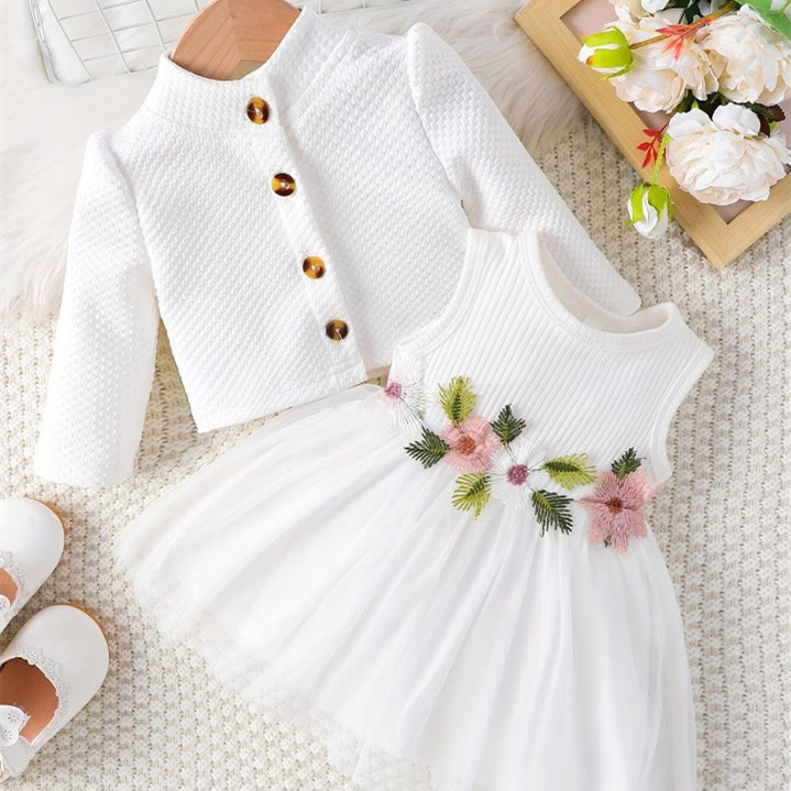Baby Girl Sweet Flower Tulle Dress Set