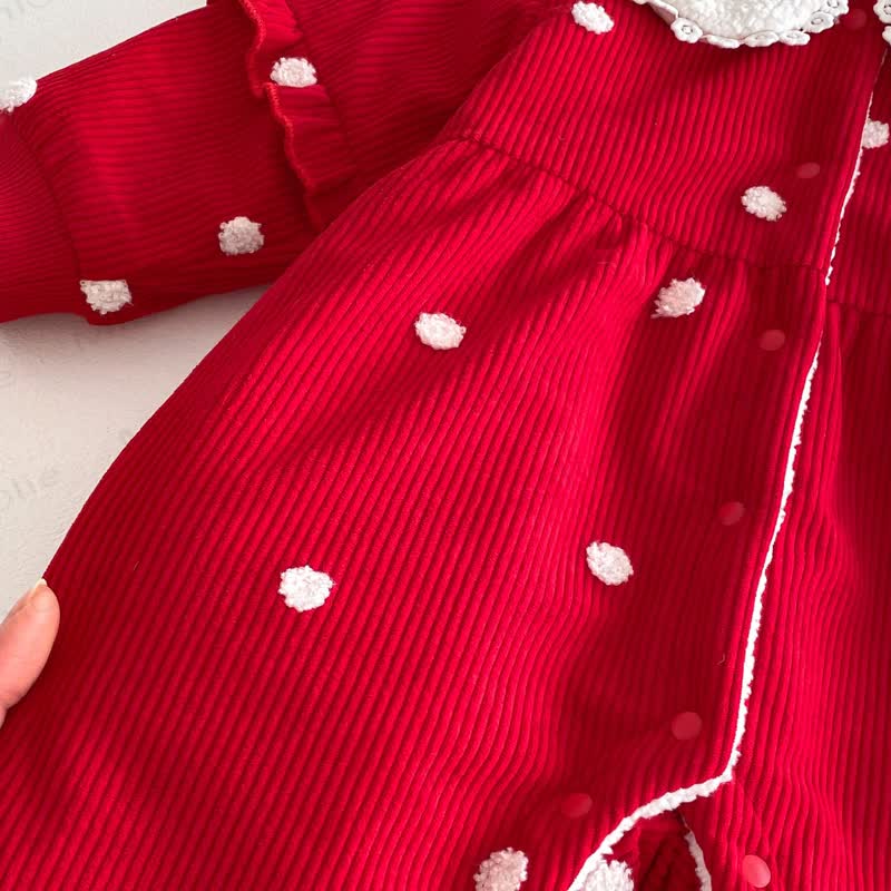Baby Christmas Dot Romper
