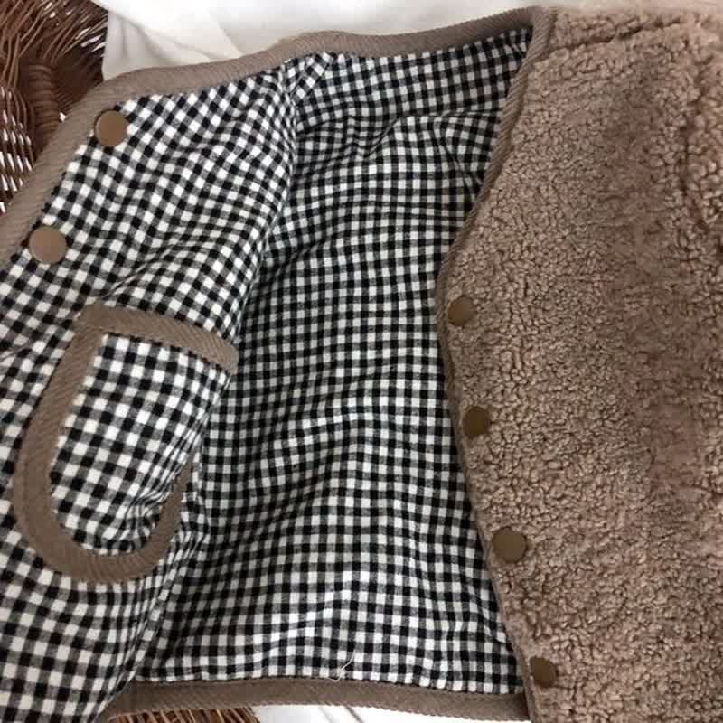 Baby Toddler Plaid Reversible Fleece Jacket