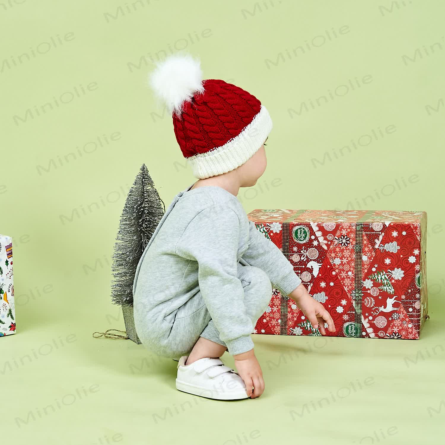 Baby Plush Twist Christmas Knitted Beanie