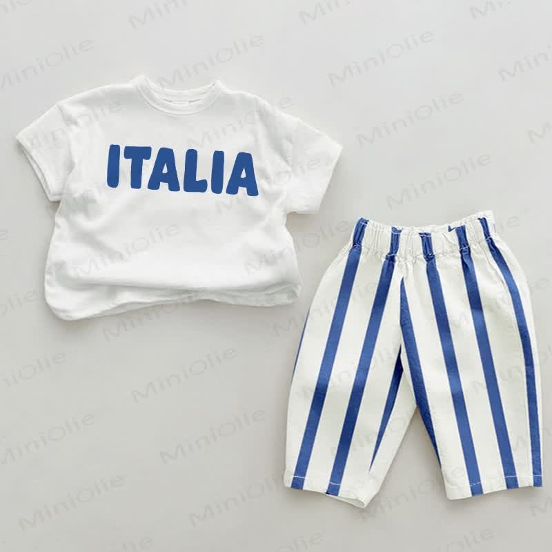 ITALIA Baby 2-Piece Blue Striped Set