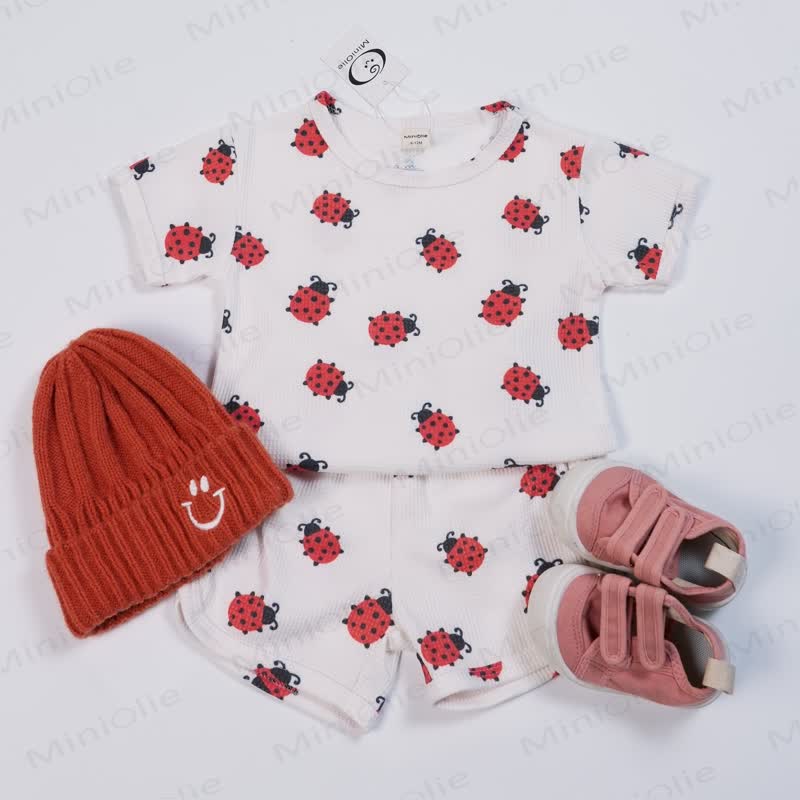 Baby Ladybird Waffle 2-piece Set