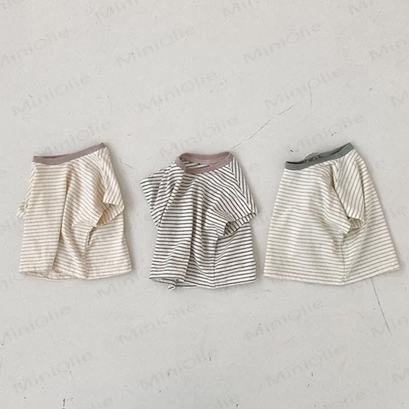 Baby Contrast Collar Striped T-Shirt