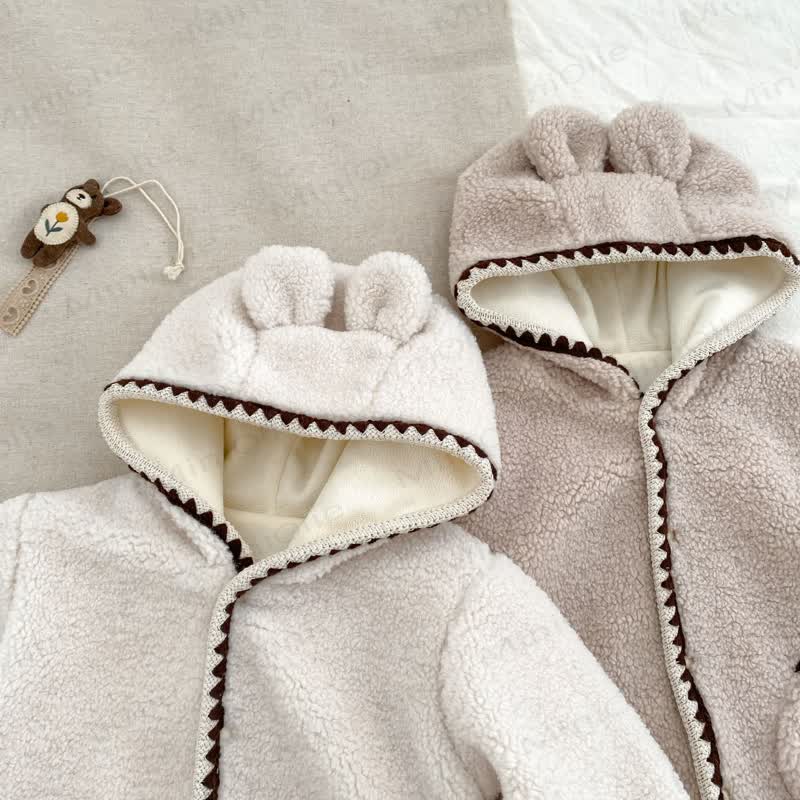 Baby Fleece Pocket Hooded Romper