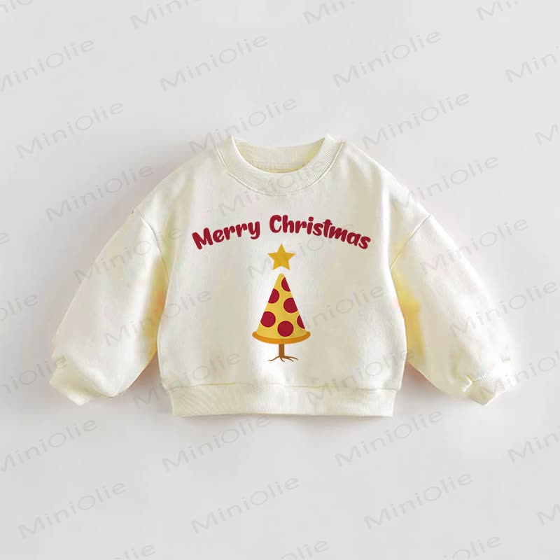MERRY CHRISTMAS Baby Toddler Pizza Sweatshirt