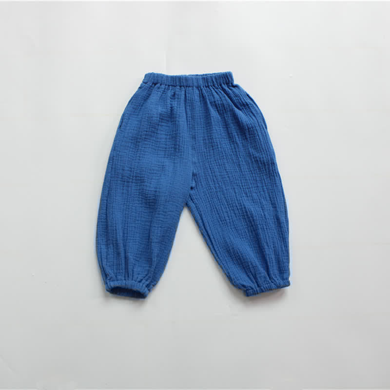 Toddler Retro Solid Color Linen Pants