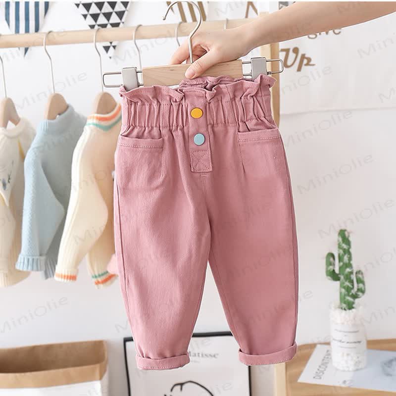 Toddler Girl Cherry Embroidered Pants