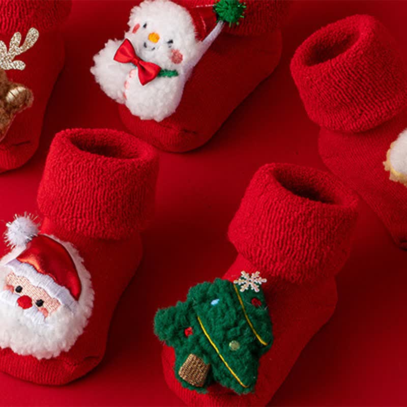 Baby Toddler Fleece Lined Christmas Socks