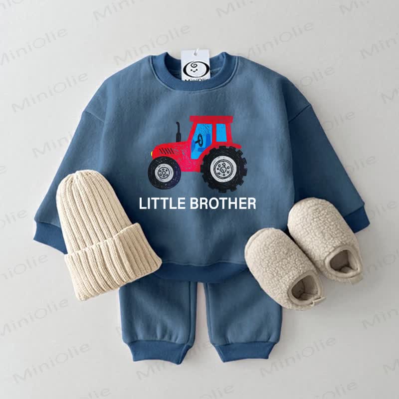 LITTLE BROTHER Baby Excavator Sweatsuit 2-piece Set