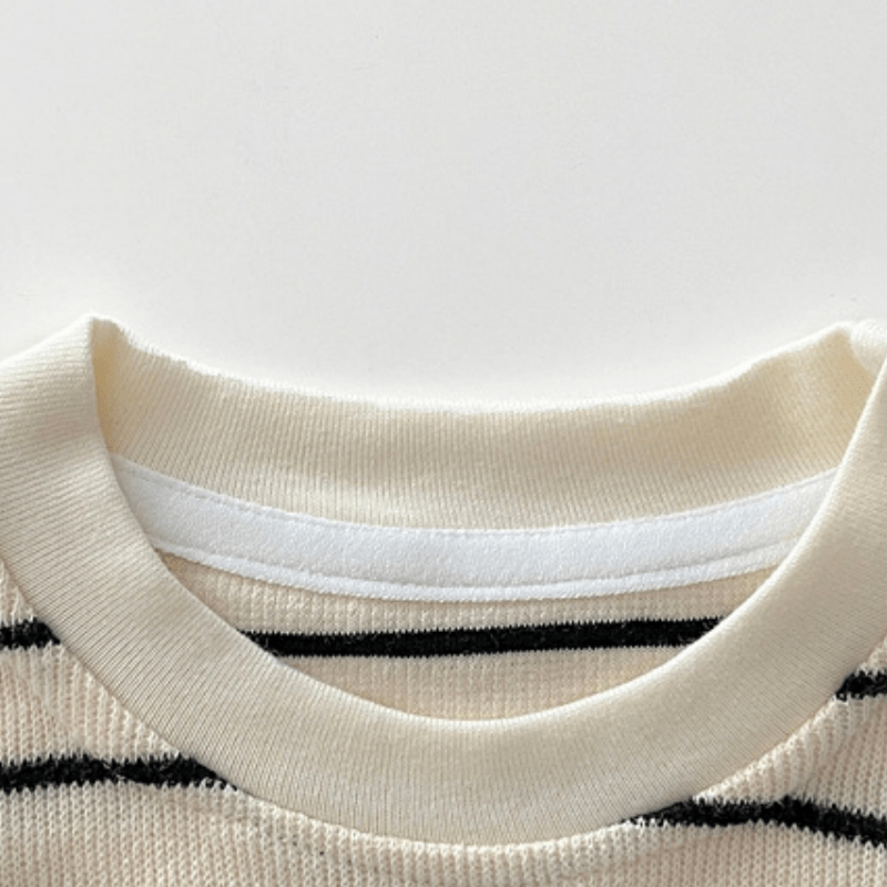 Baby Stripe Top Denim Romper 2-piece Set