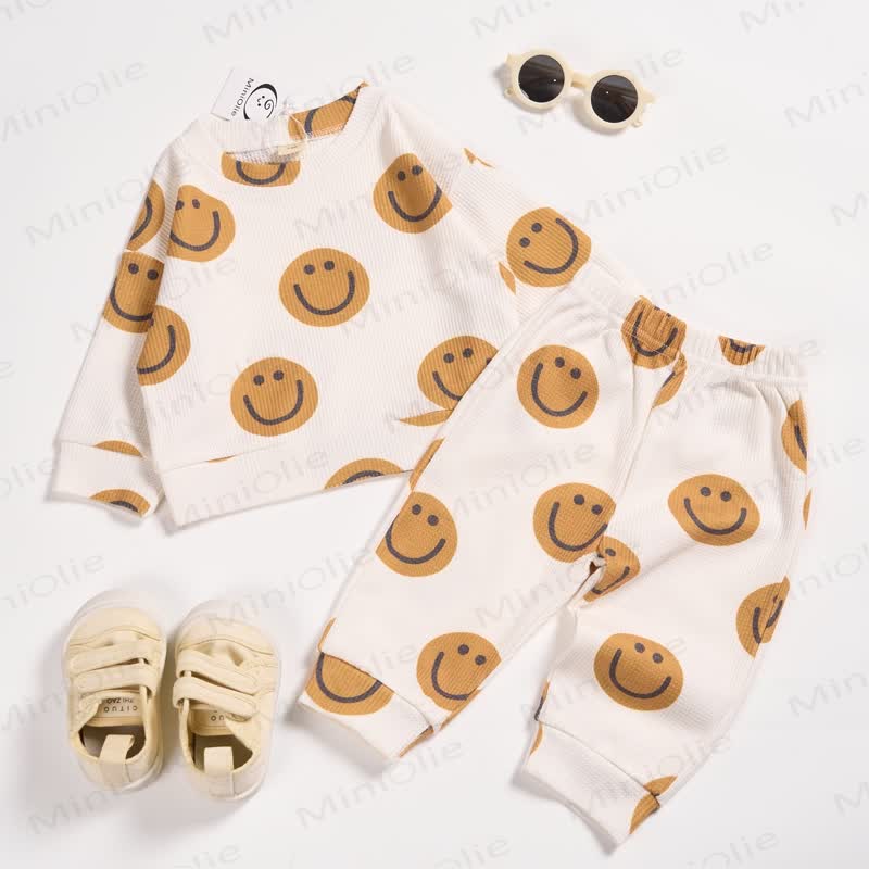 Baby Toddler Smiley Face Waffle 2-piece Set