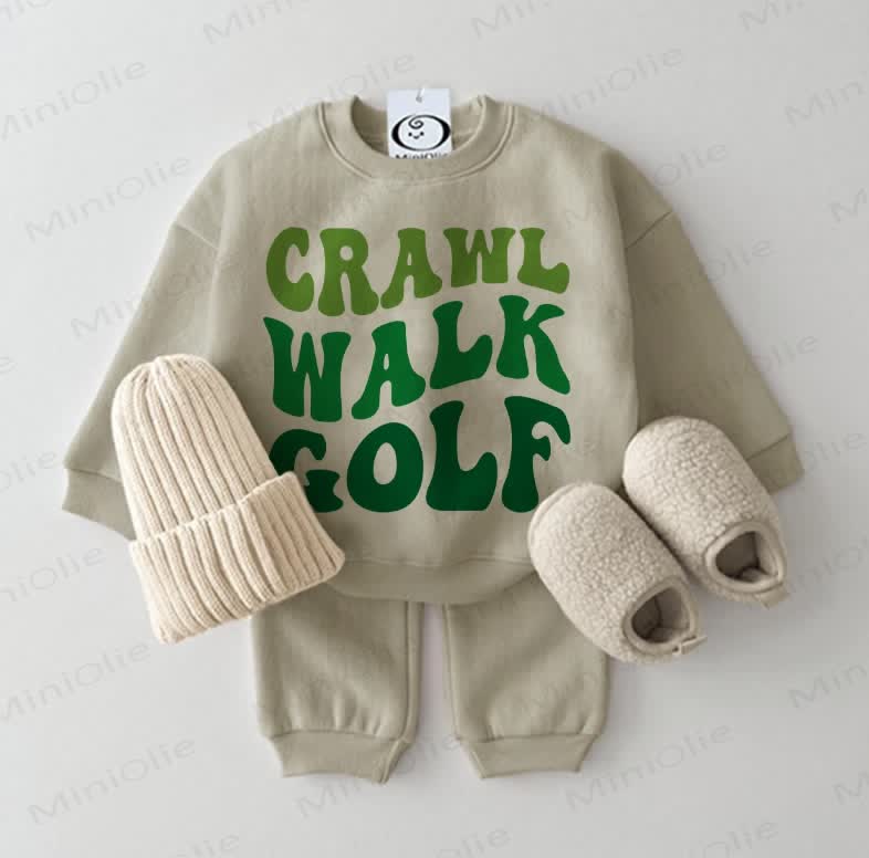 CRAWL WALK GOLF Baby 2-piece Grey Green Set