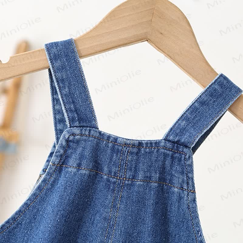 Toddler Car Embroidered Pocket Overalls