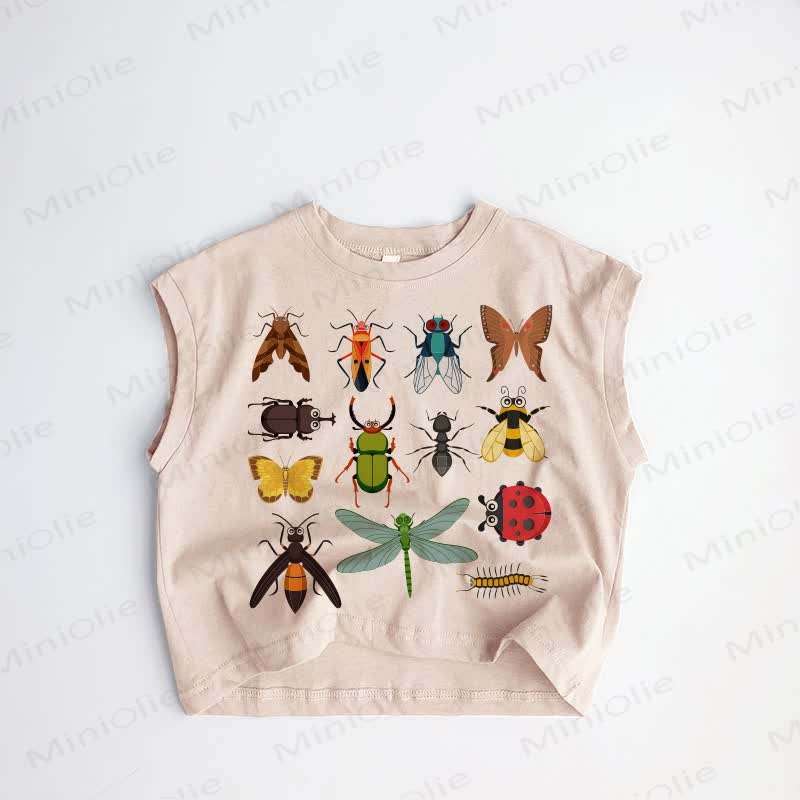 Baby Toddler Various Insects Khaki Tank Top