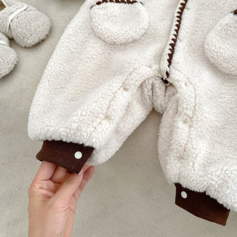 Baby Fleece Pocket Hooded Romper