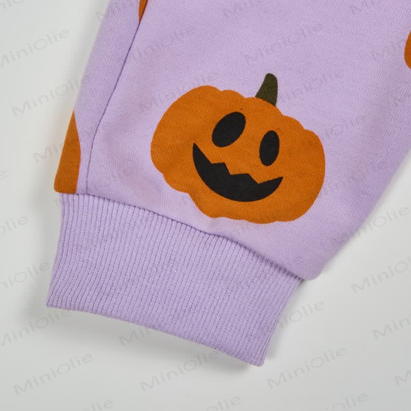 Baby Toddler Halloween Pumpkin Purple 2-piece Set