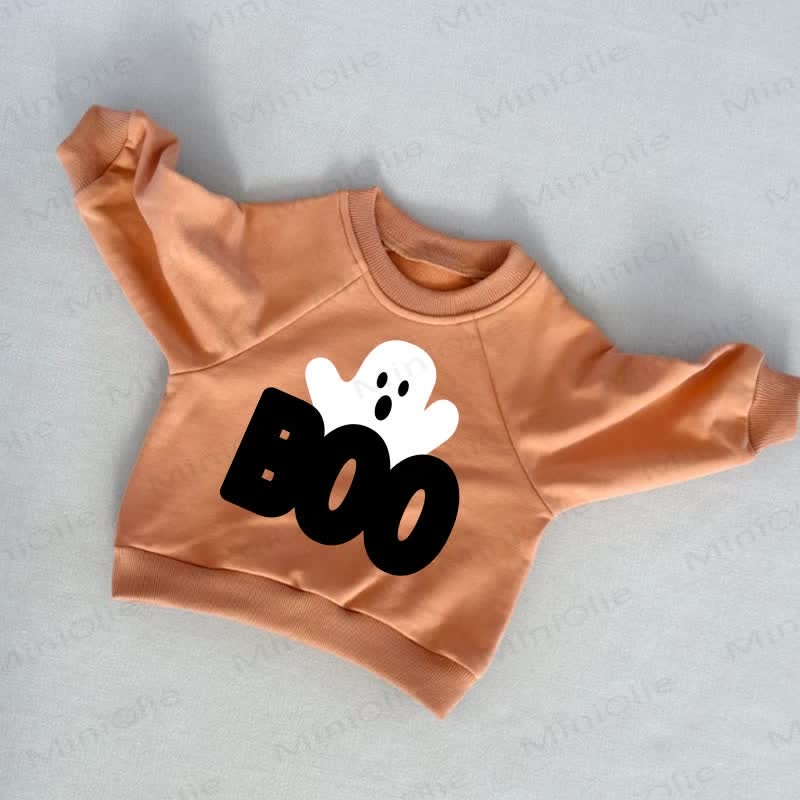 BOO Baby Toddler Ghost Orange Sweatshirt