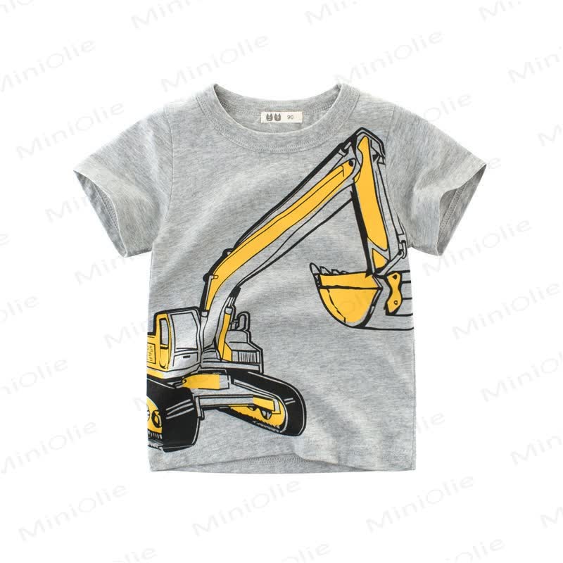 Kid Boy Excavator Grey T-Shirt