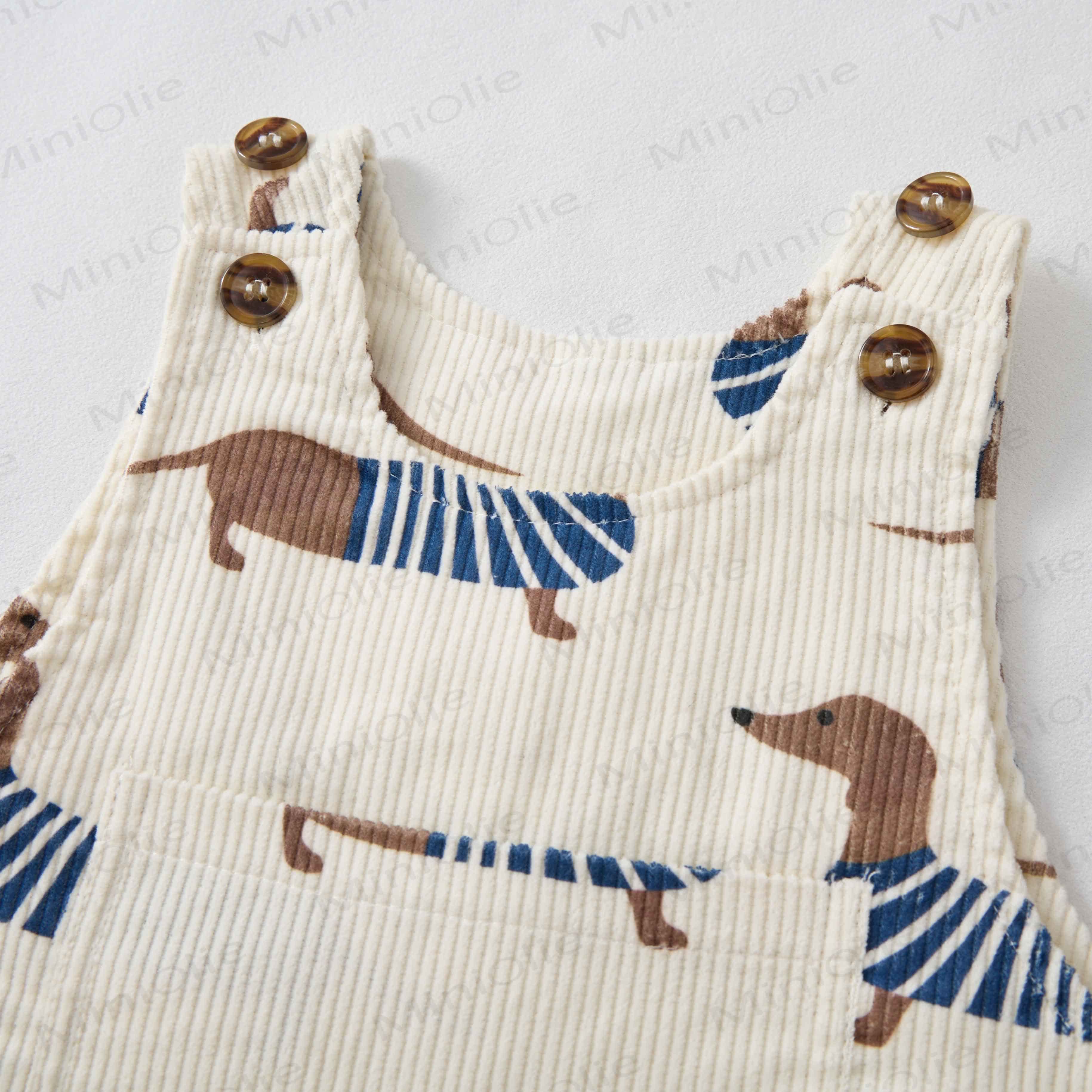 Baby Toddler Dachshund Corduroy Overalls