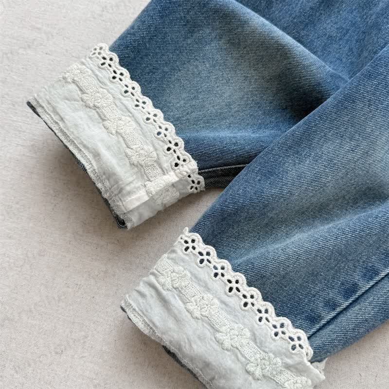 Toddler Girl Lace Denim Pants