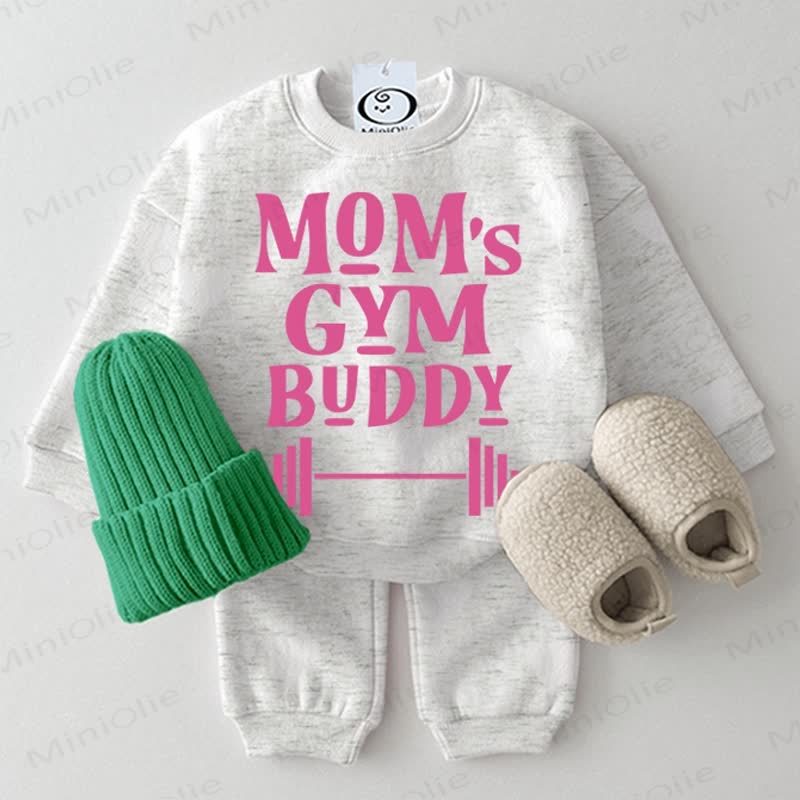 MOM'S GYM BUDDY Baby 2-piece Light Grey Set