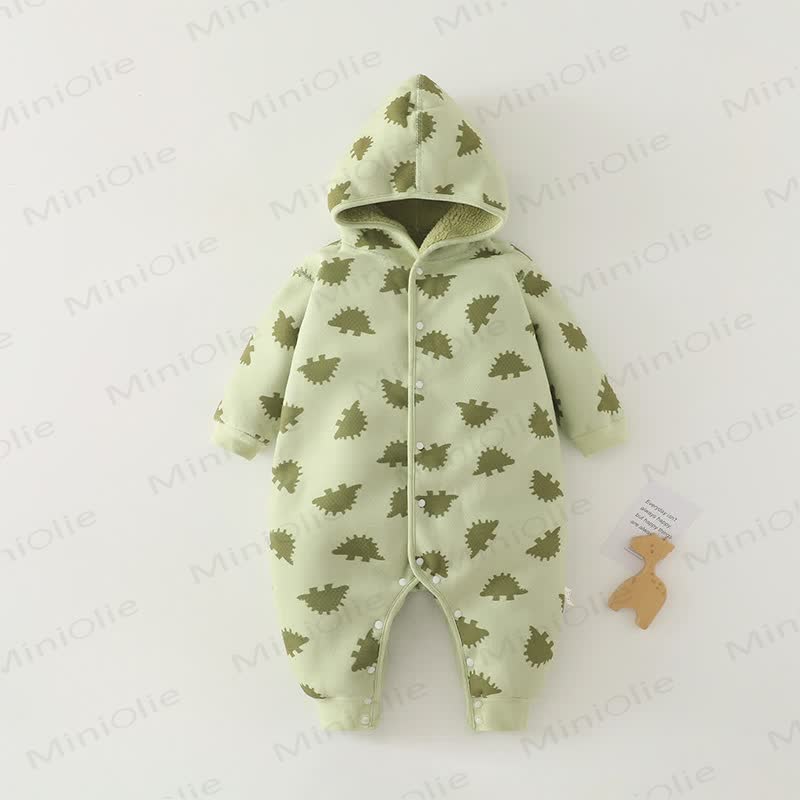 Baby Fleece Lined Hooded Romper