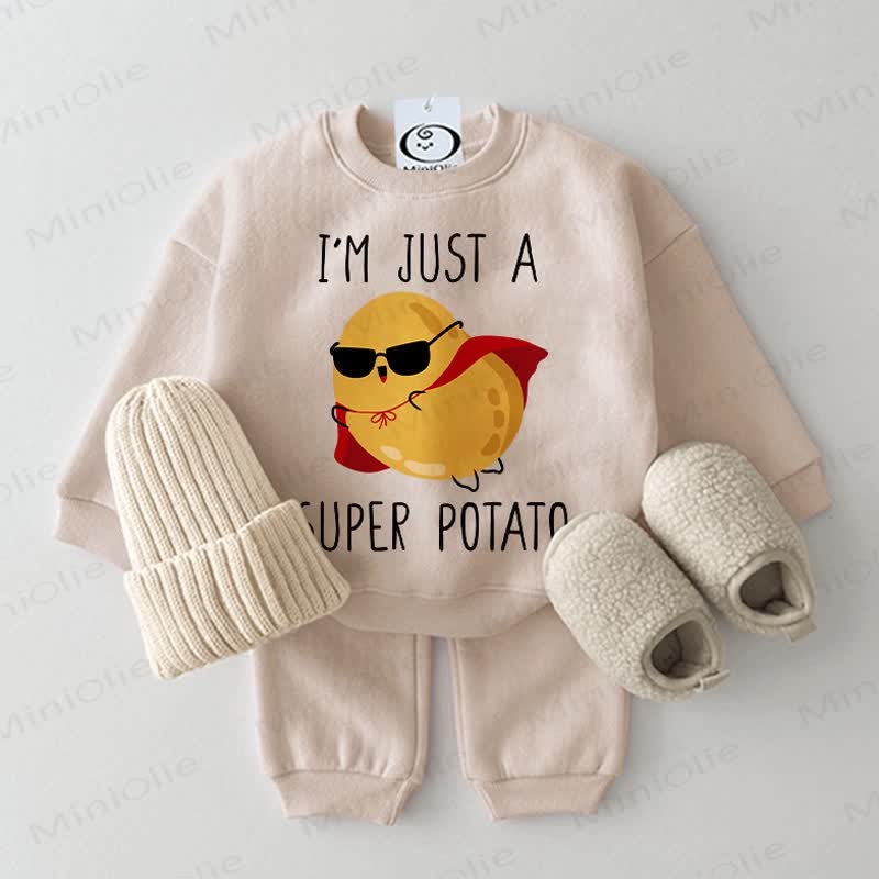 I'M JUST A SUPER POTATO Baby 2-piece Beige Set