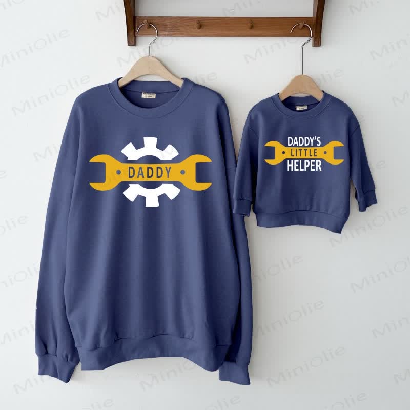 DADDY/DADDY'S LITTLE HELPER Blue Family Sweatshirt