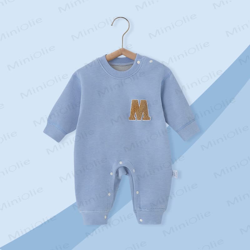 Letter M Baby Fleece Lined Romper