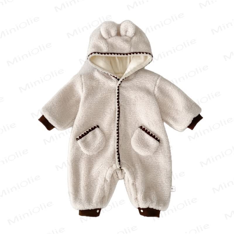 Baby Fleece Pocket Hooded Romper