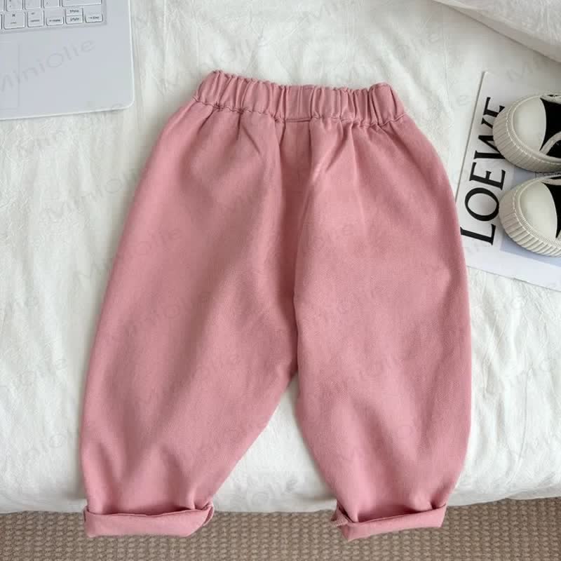 Toddler Girl Cherry Embroidered Pants