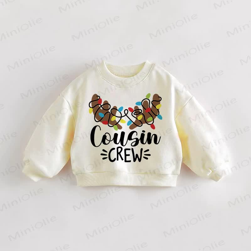 COUSIN CREW Baby Toddler Deer Cream Sweatshirt