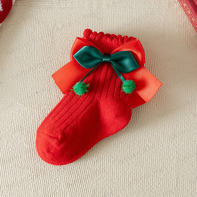 Baby Toddler Christmas Bow Socks