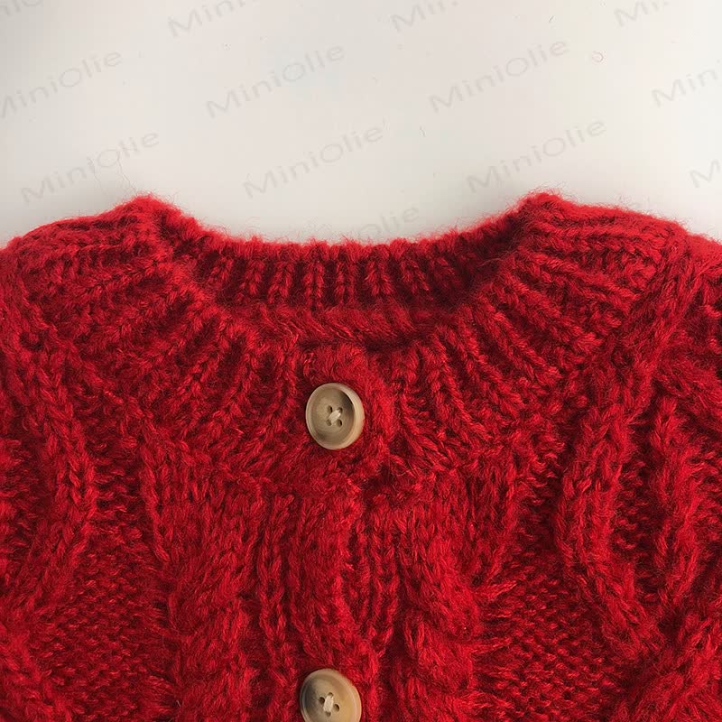 Kid Christmas Knitted Cardigan Sweater