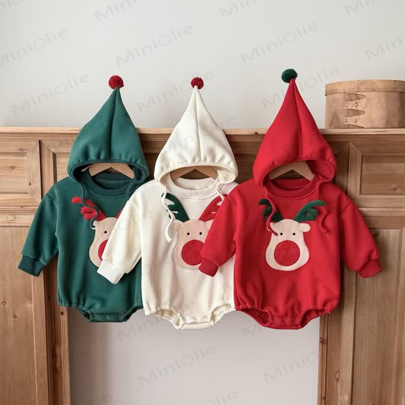 Baby Christmas Deer Bodysuit and Hat