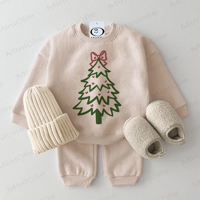 Baby Tree Bow 2-piece Beige Set