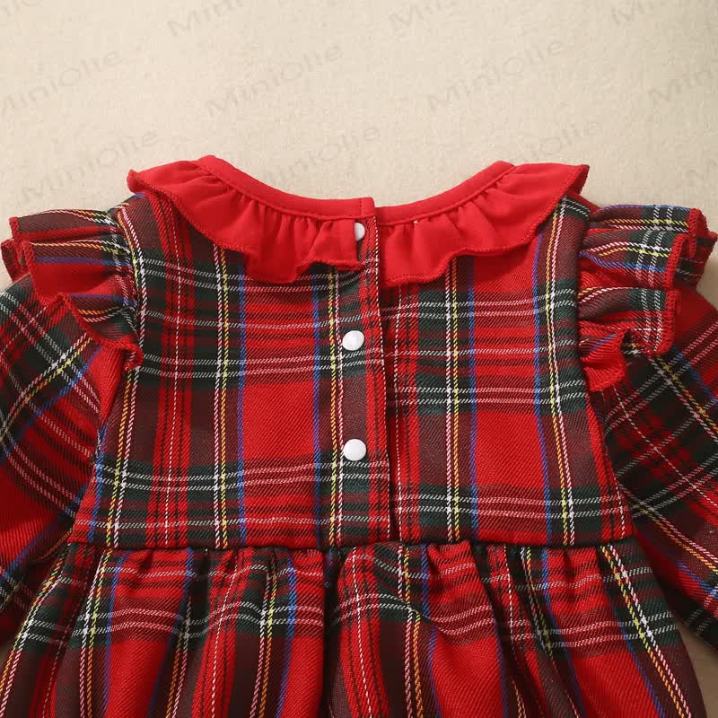 Baby Christmas Plaid Santa Claus Bodysuit