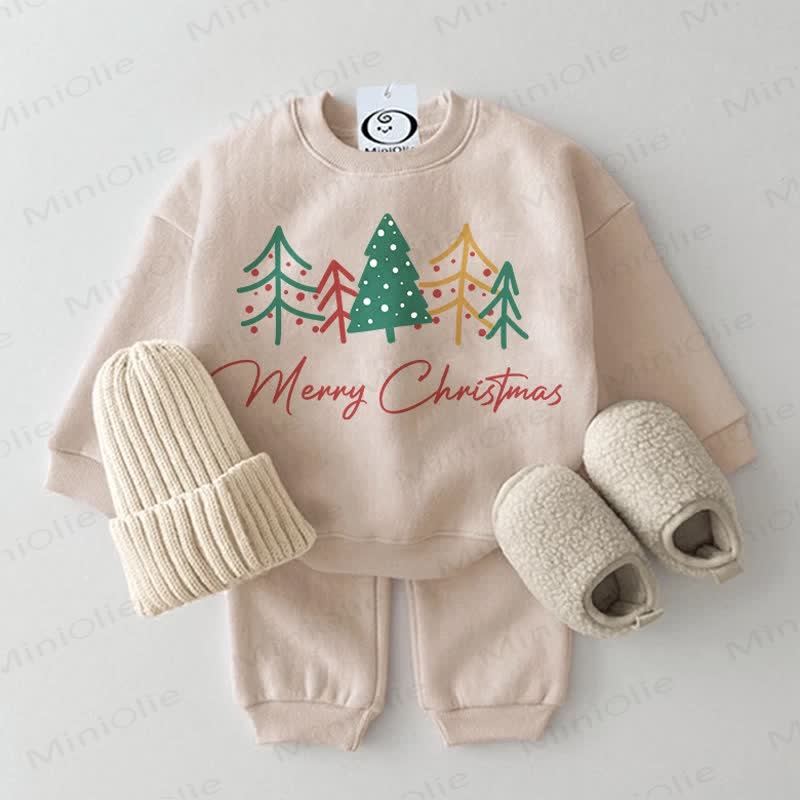 MERRY CHRISTMAS Baby Tree 2-piece Beige Set