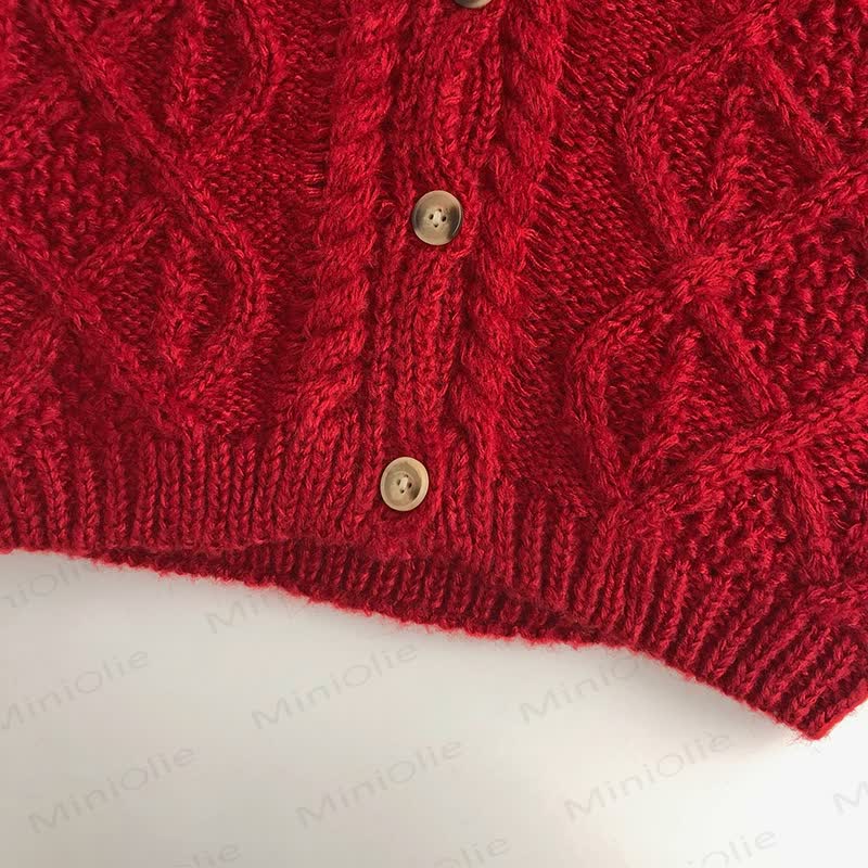 Kid Christmas Knitted Cardigan Sweater