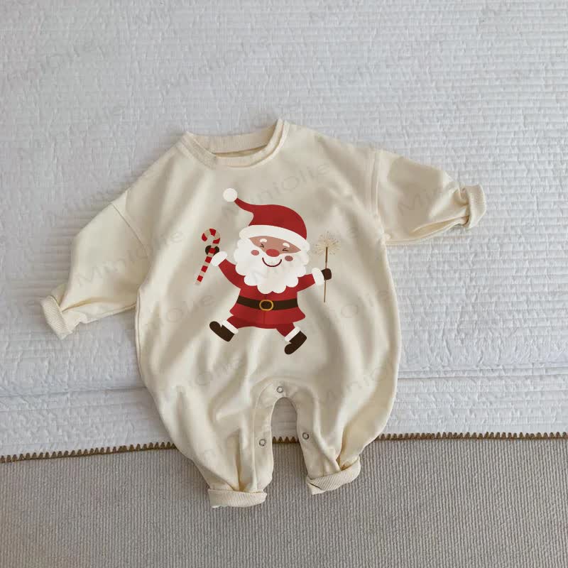 Baby Santa Beige Romper