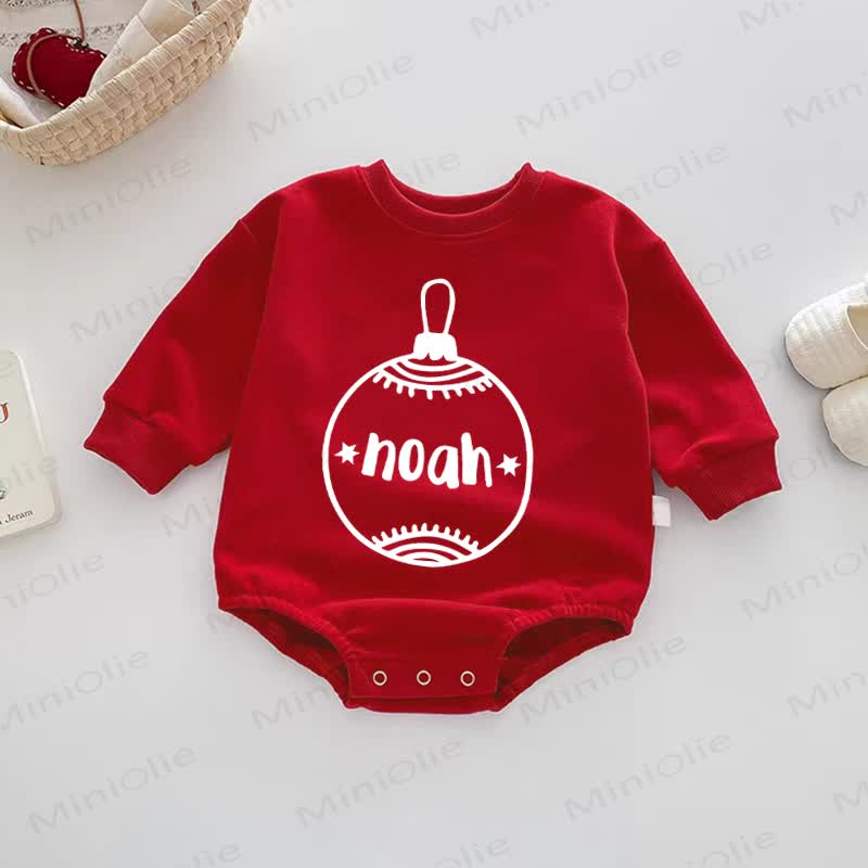 NOAH Baby Christmas Ball Red Bodysuit